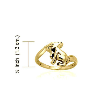 Rabbit or Hare Solid Gold Ring GRI870 - Jewelry
